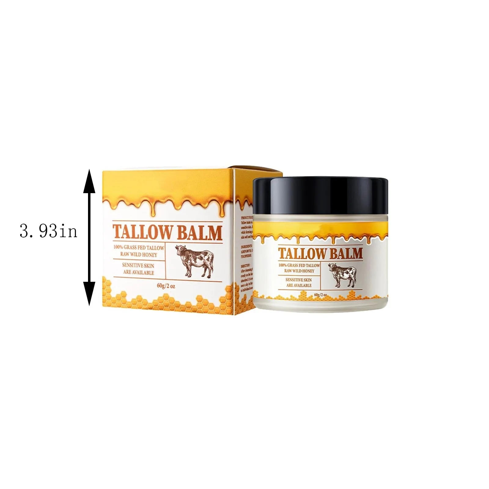 60G Beef Tallow Paste for Skin Care Beef Neck Balm Grass Fed Tallow Wild Honey Face and Body